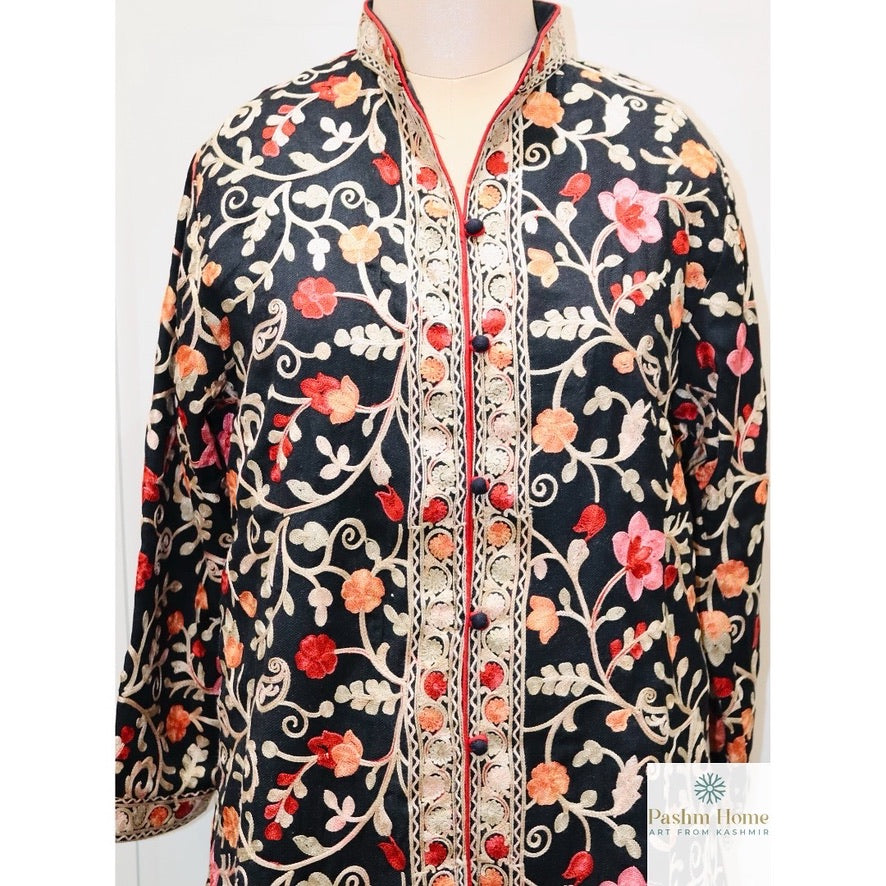 Black Multicolour Cashmere Ari Short Jacket