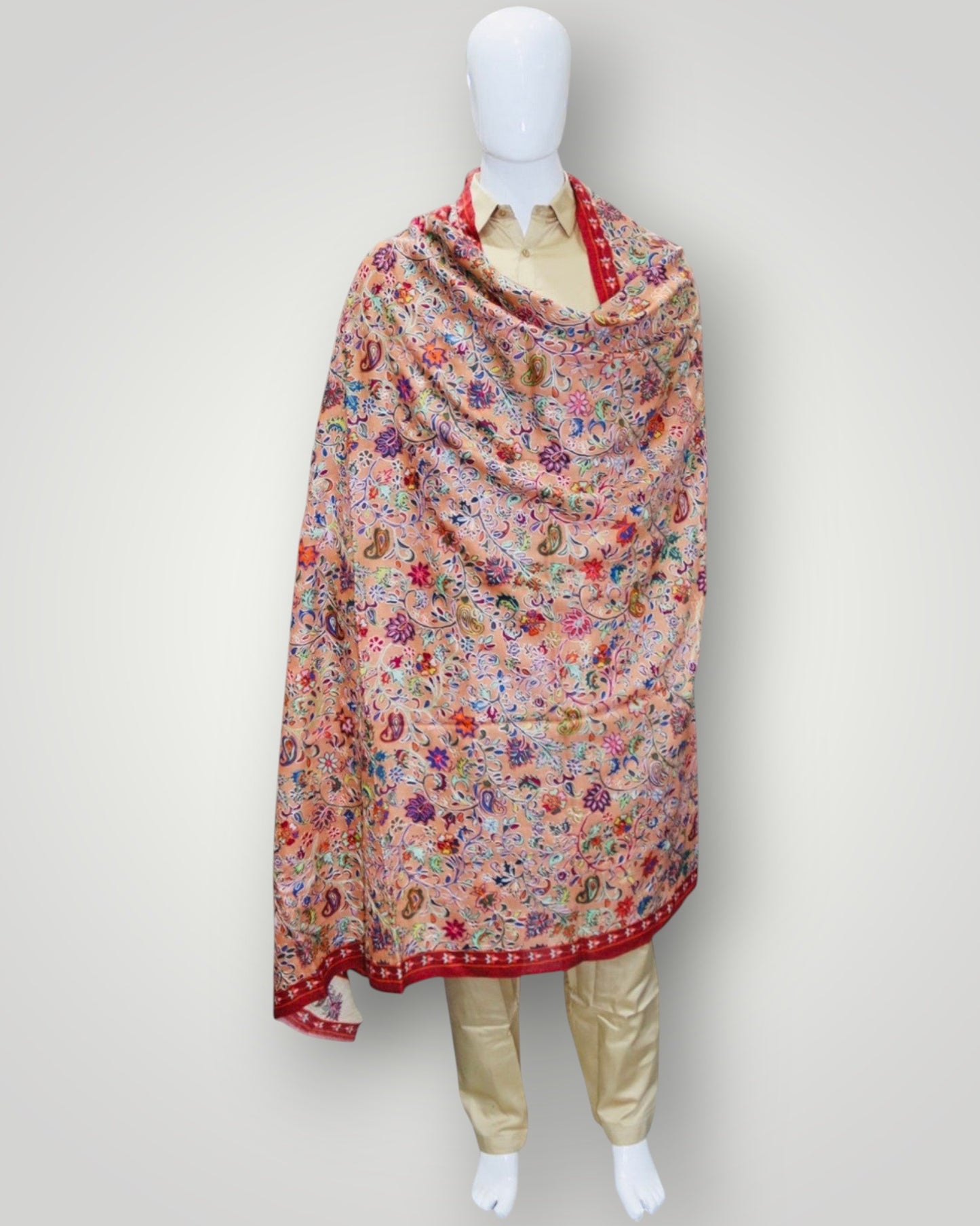Multicolour Cashmere Kalamkari Gents Shawl