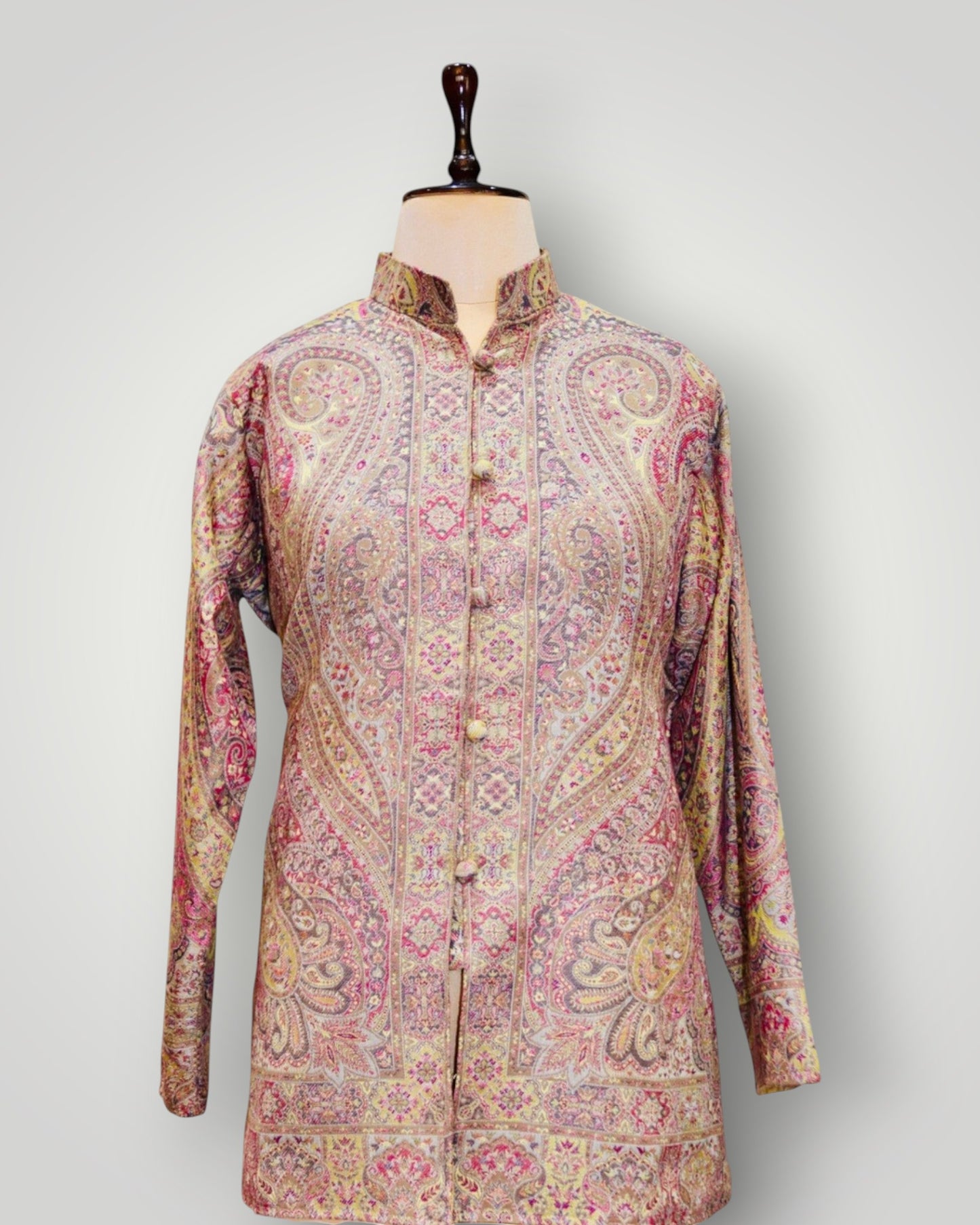 Tiffany Blue Pure Wool Kani Jamawar Short Jacket