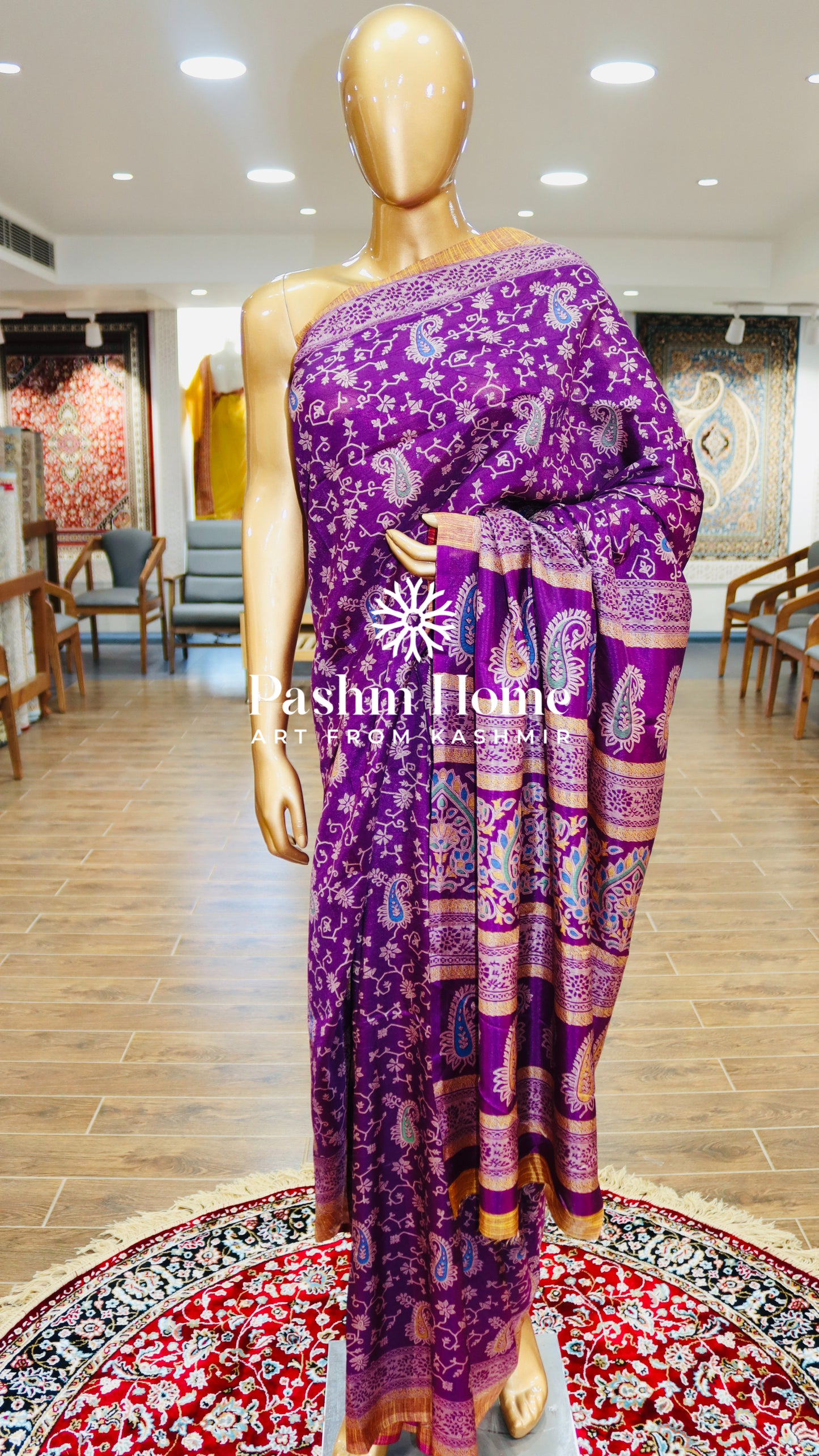 All Over Printed Silk Saree