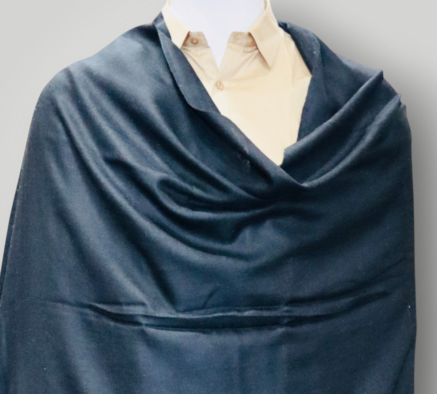 Plain Black Pure Pashmina Gents Shawl