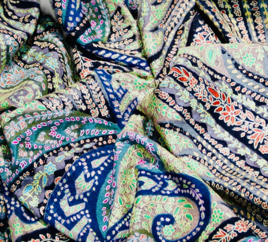 Light Green Multiolour Pashmina Kalamkari Shawl