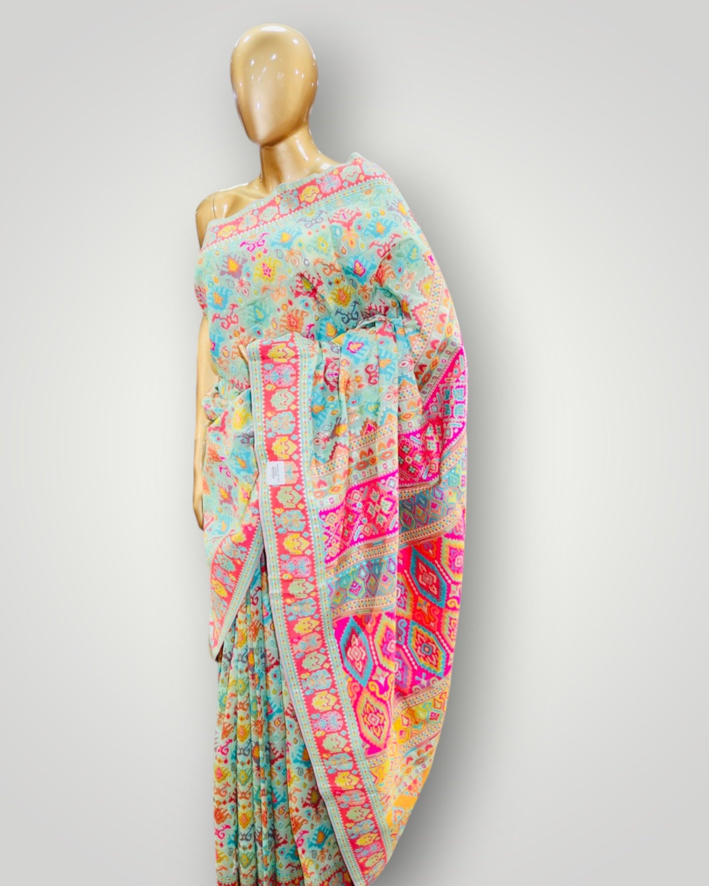 Light Green Kani All Over Saree