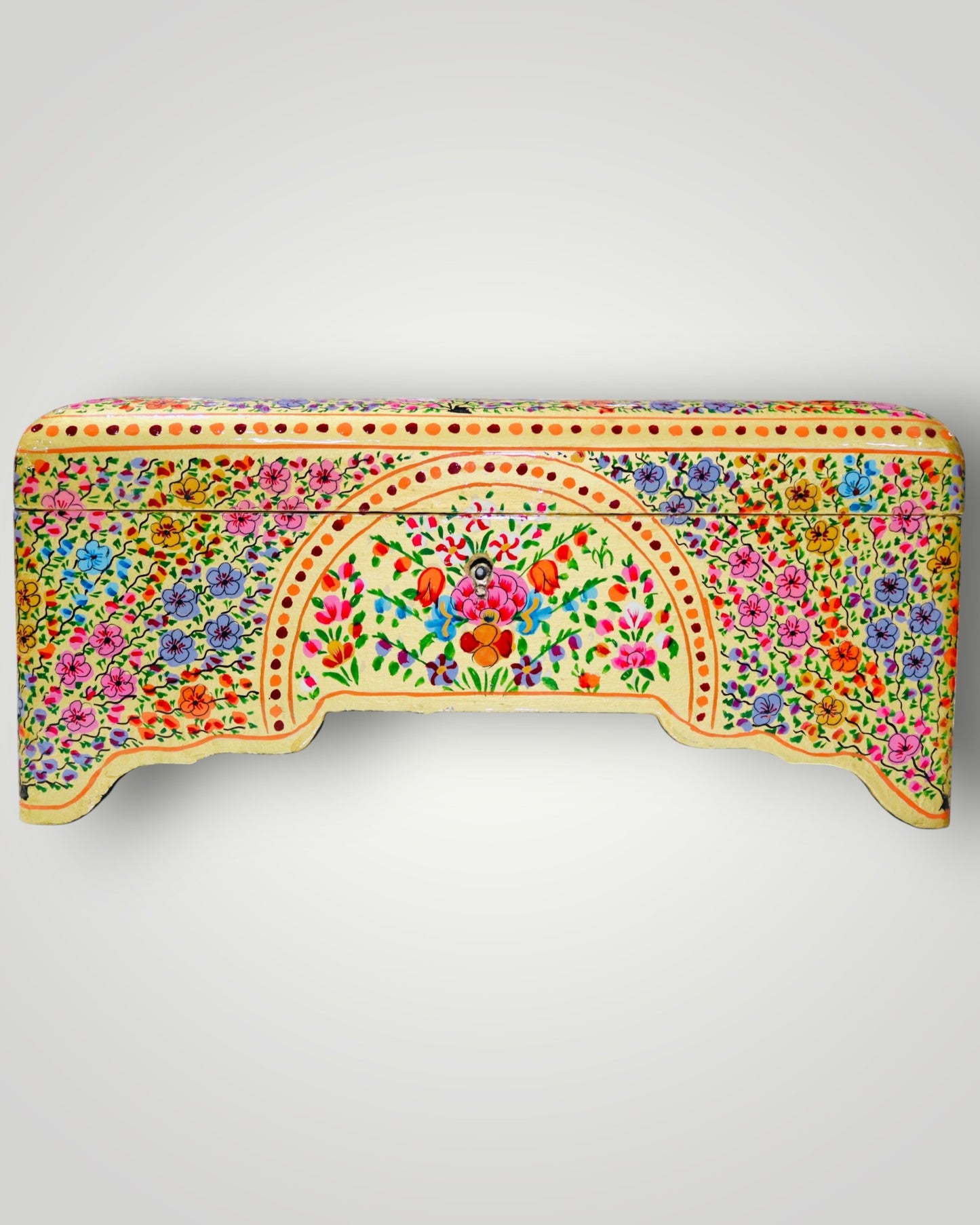 Yellow Paper Mache Jewellery Box