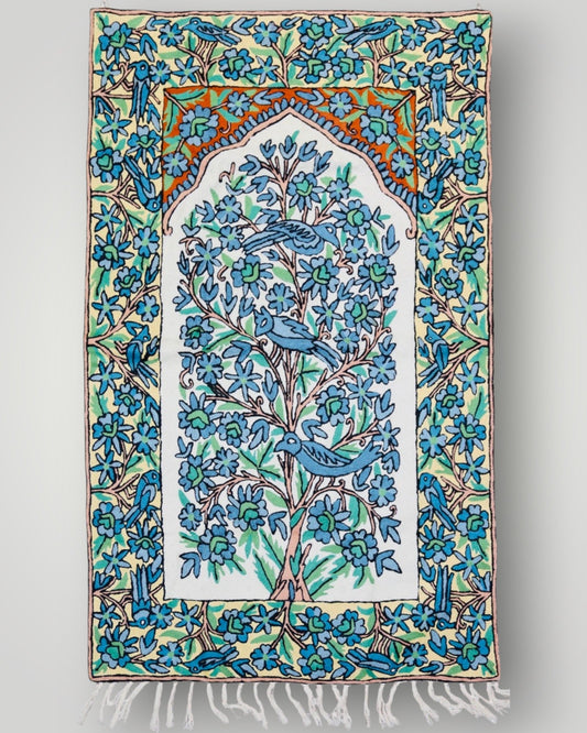 Silk Chainstitch Handmade Tree Of Life Rug