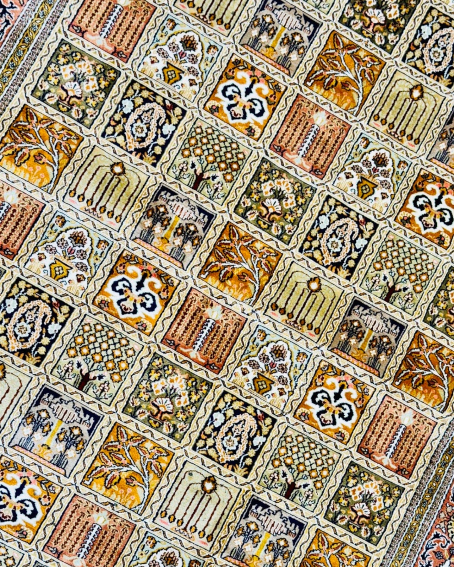 6 FT × 4 FT Qum Silk On Silk Hand Knotted Carpet