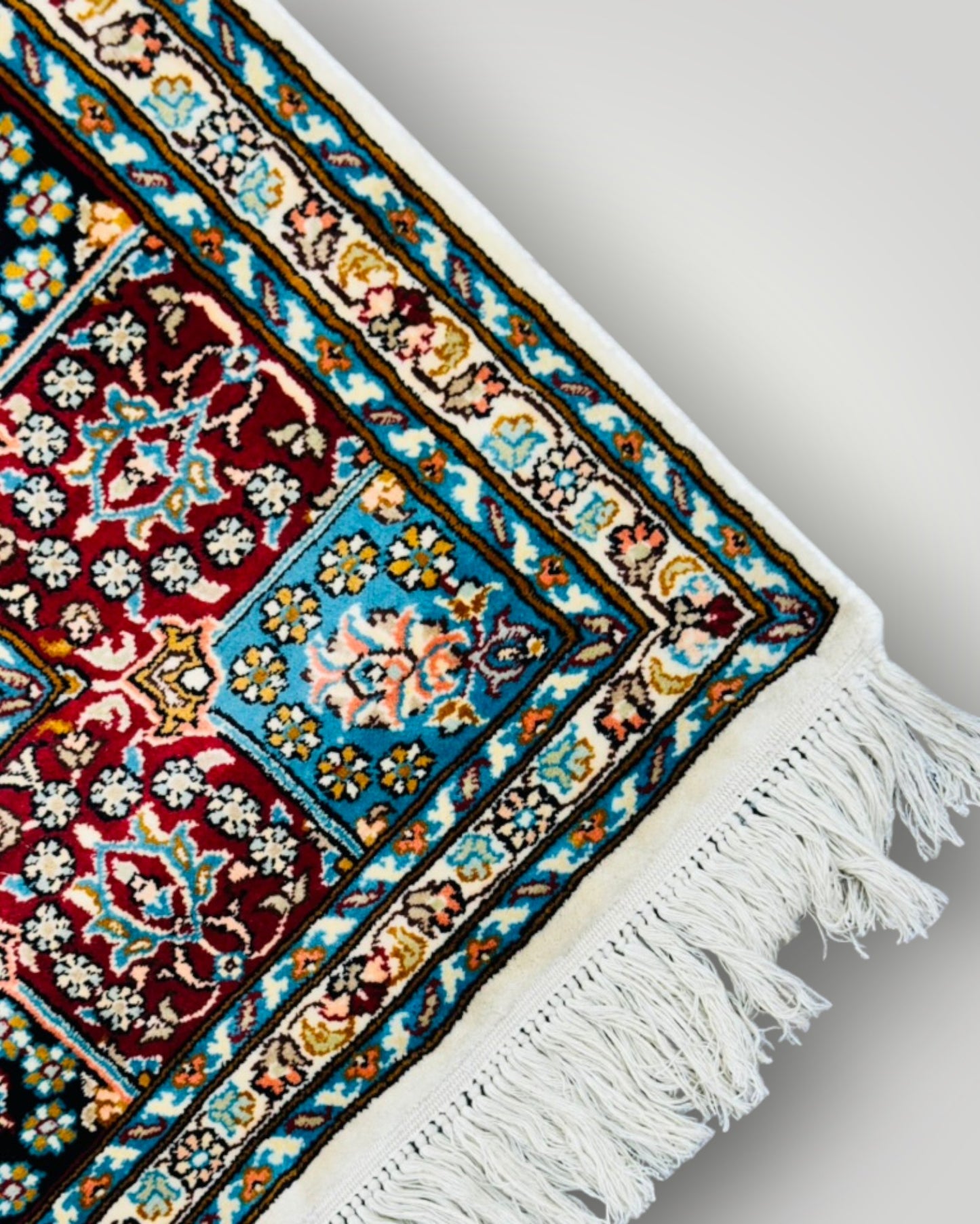 6 FT × 4 FT Tabrizi Fine Silk On Silk Hand Knotted Carpet