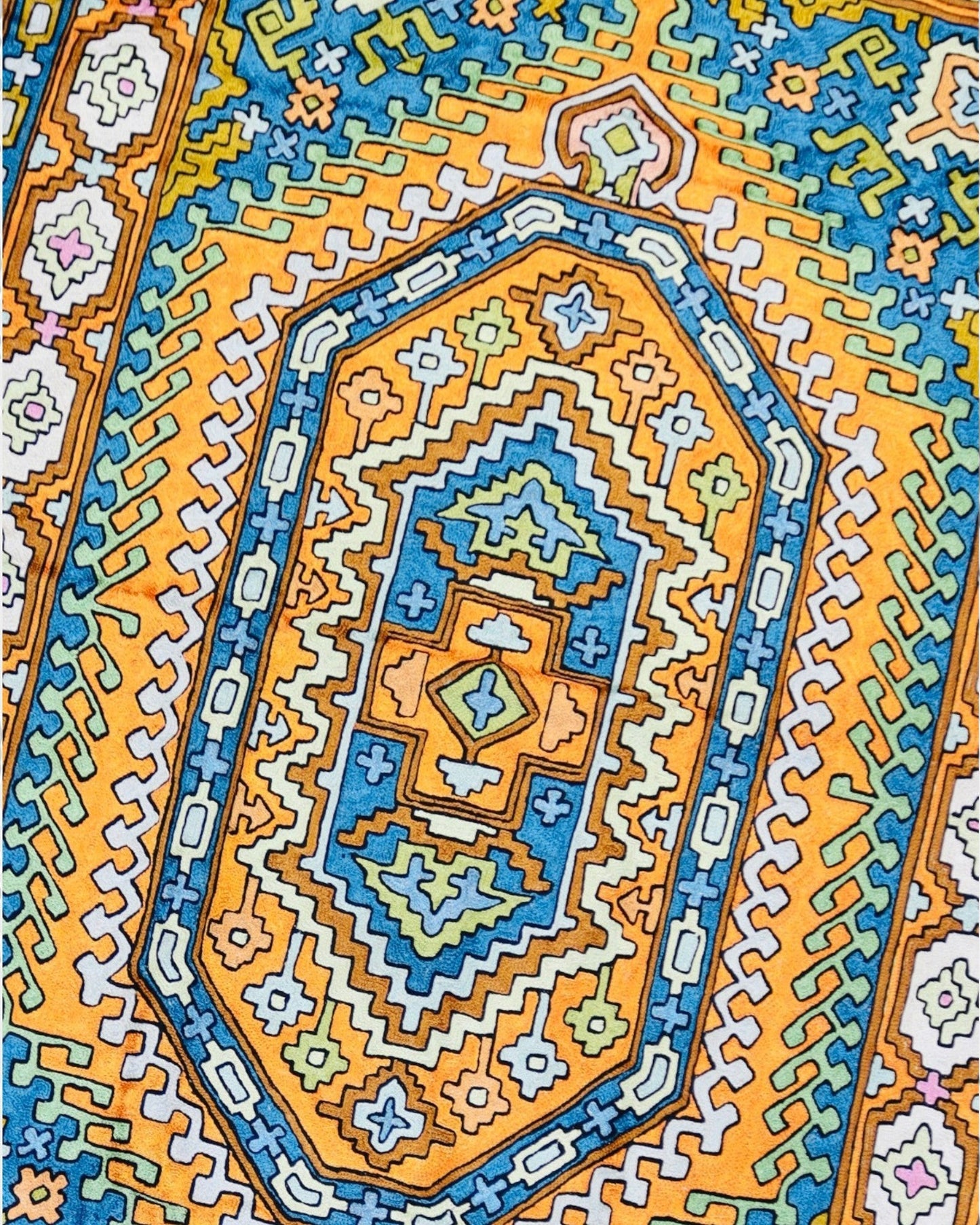 Silk Chainstitch Handmade Klim Rug