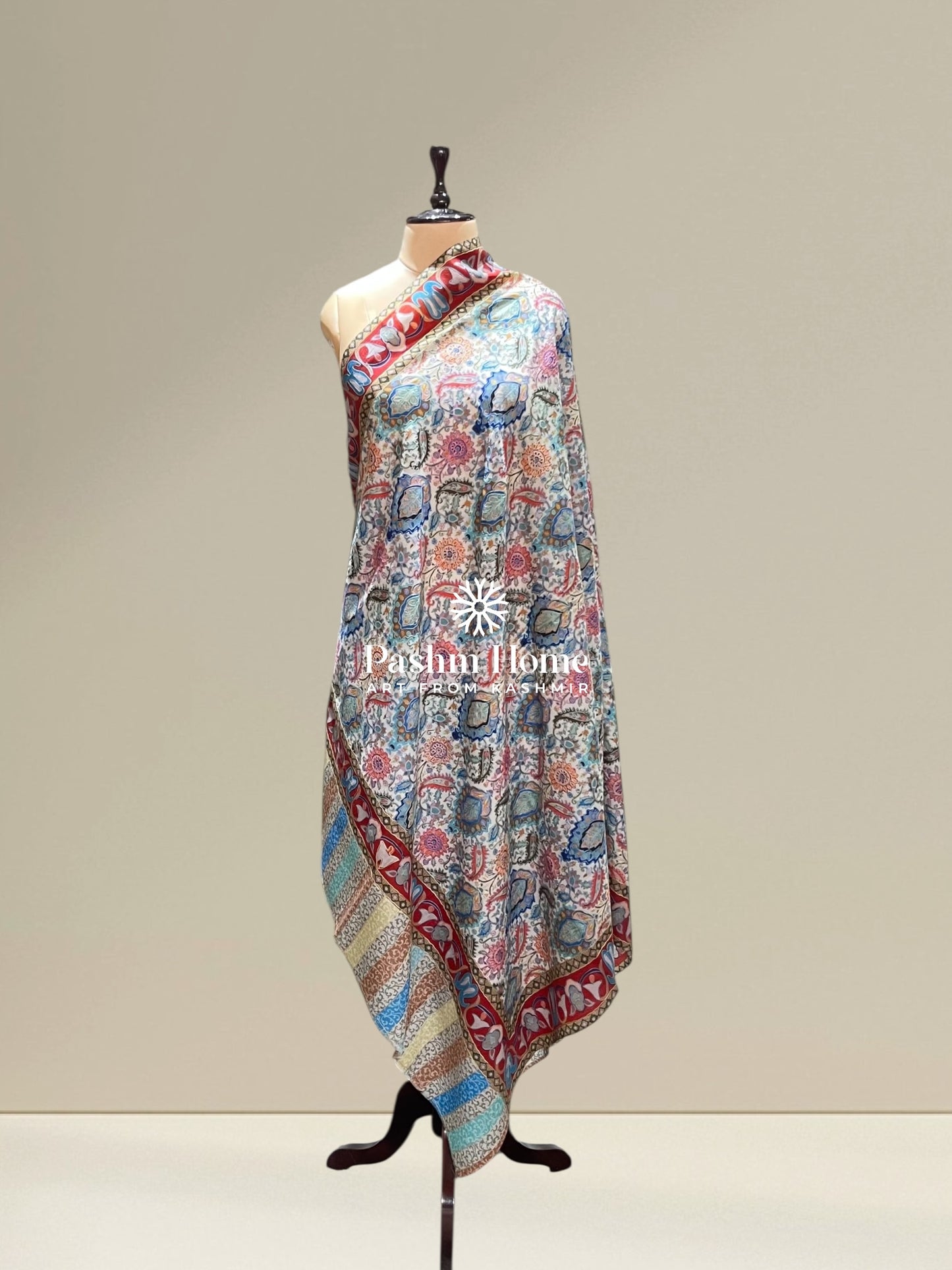 Muticolour Fine Wool Kalamkari Shawl