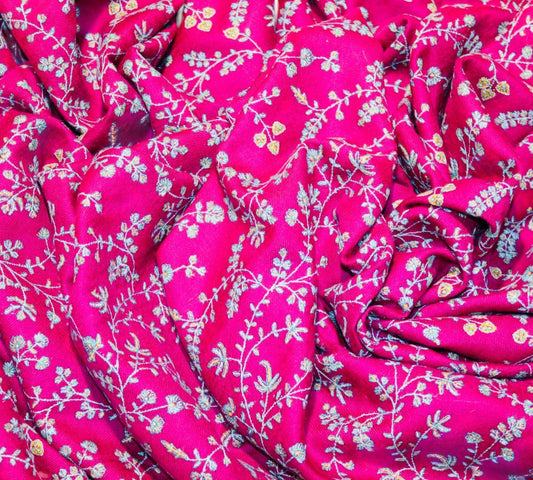 Purple Pure Pashmina Sozni Jali Shawl