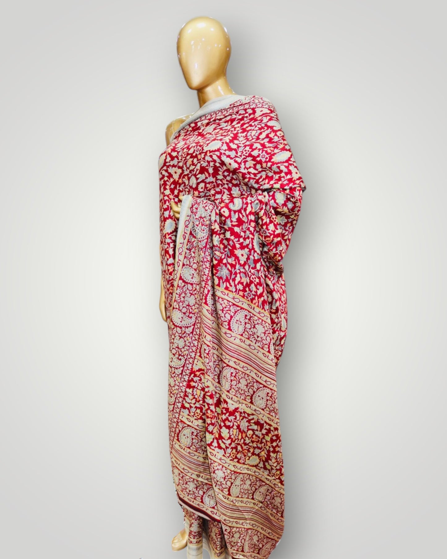Red Printed Silk Saree