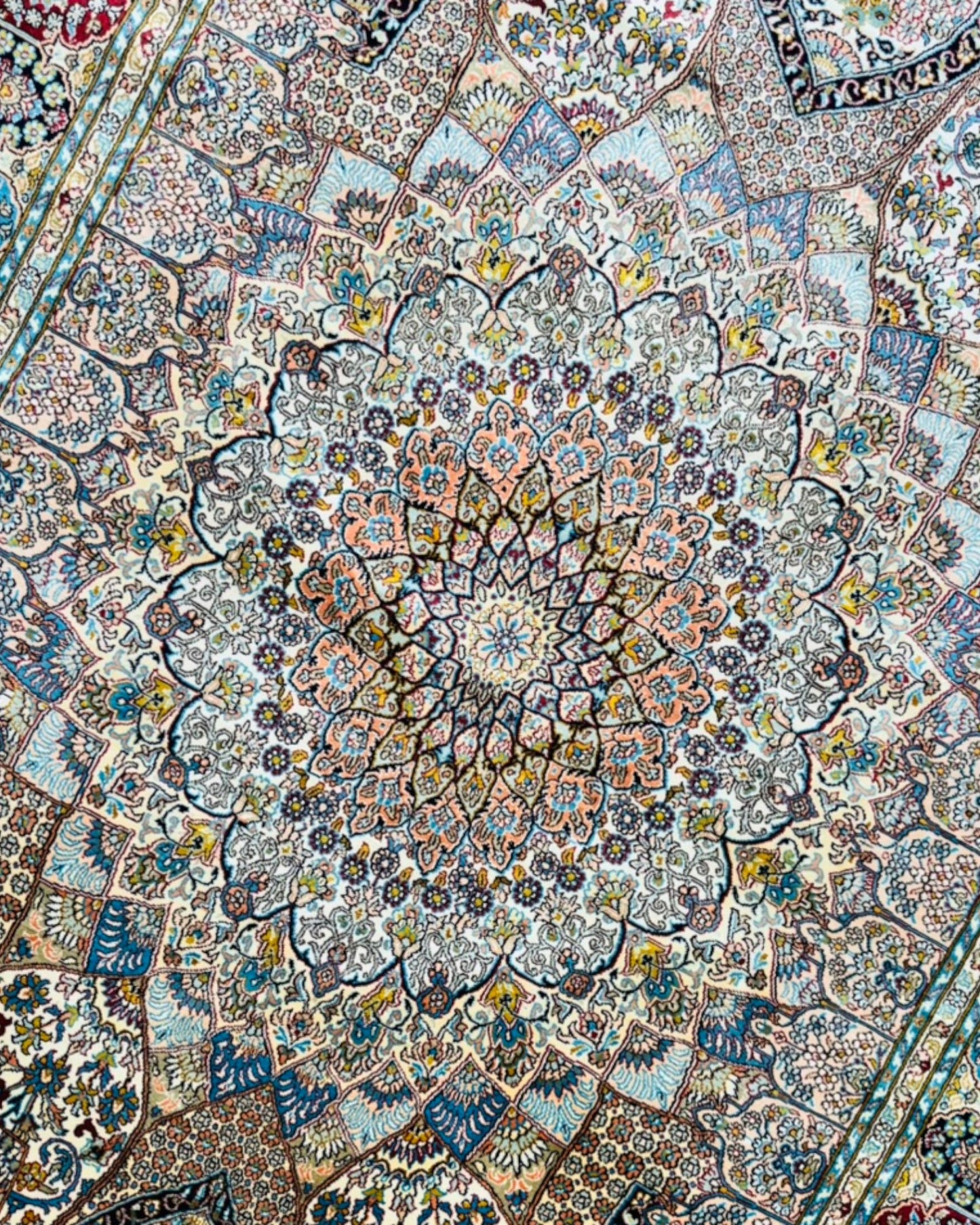 6 FT × 4 FT Tabrizi Fine Silk On Silk Hand Knotted Carpet