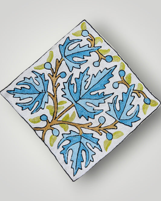 Pure Silk Chainstitch Cushion Cover