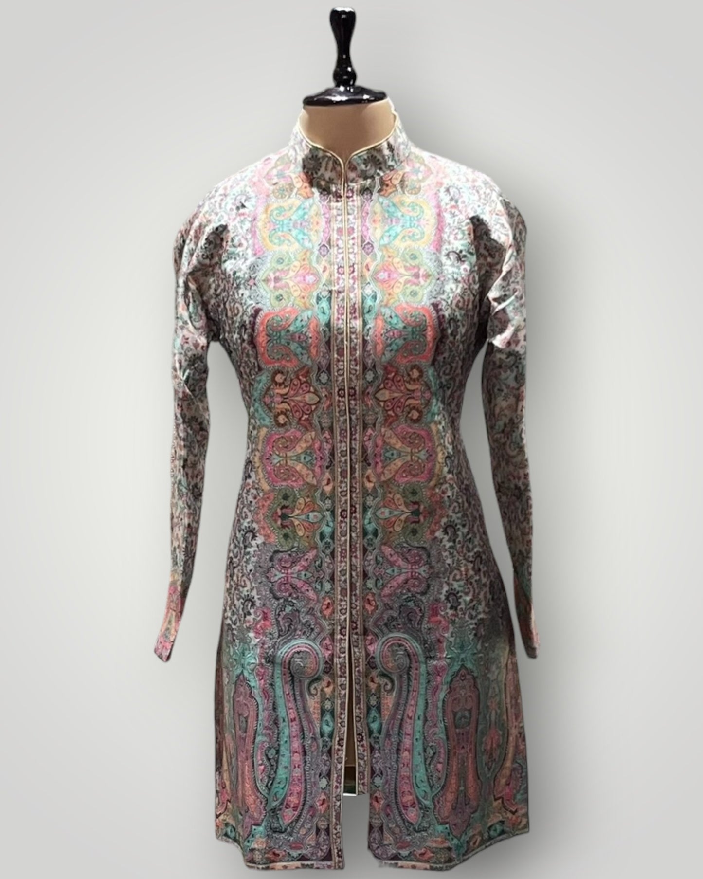 Multicolour Fine Silk Kani Weaved Coat