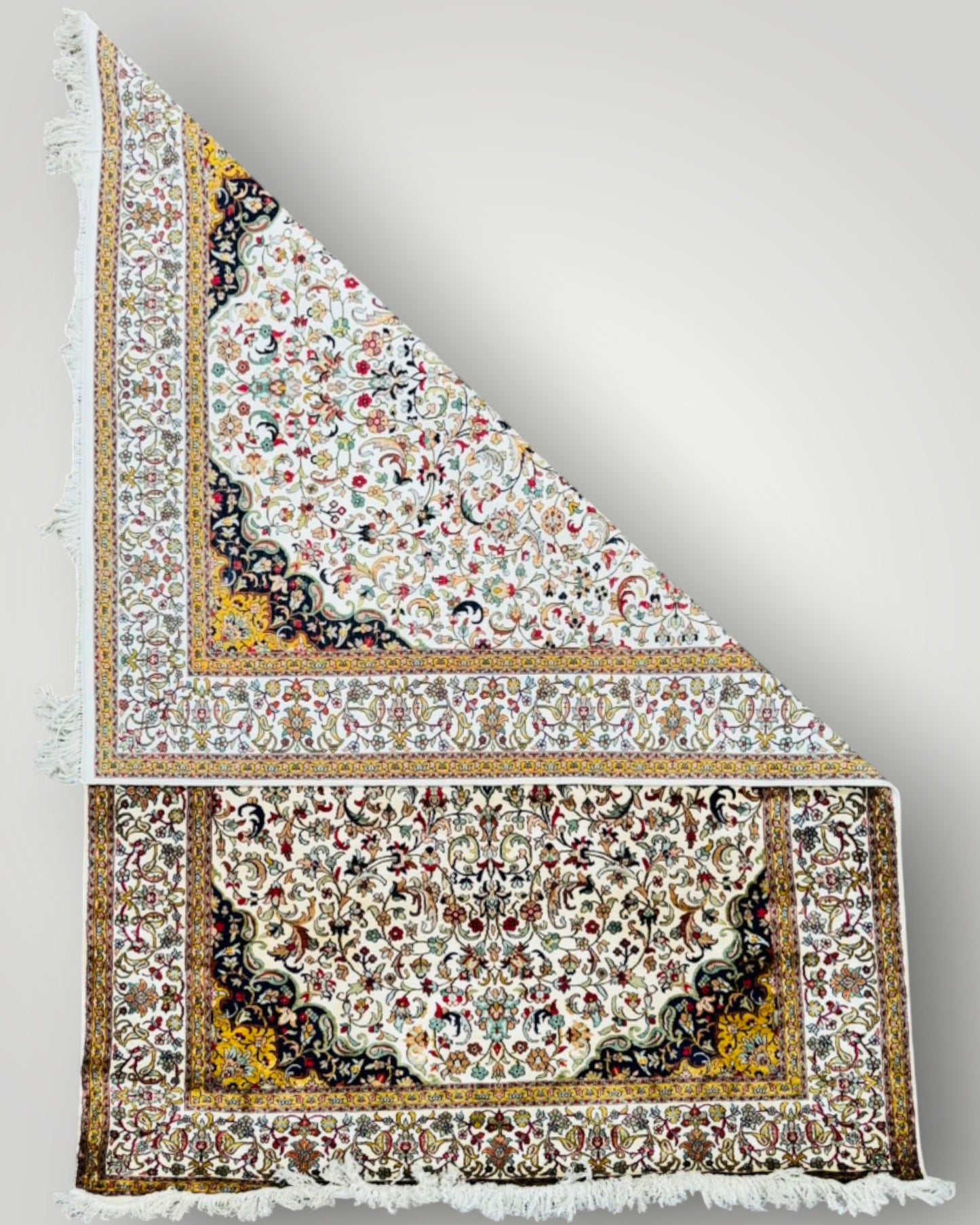 6 FT × 4 FT Kashaan Fine Silk On Silk Hand Knotted Carpet