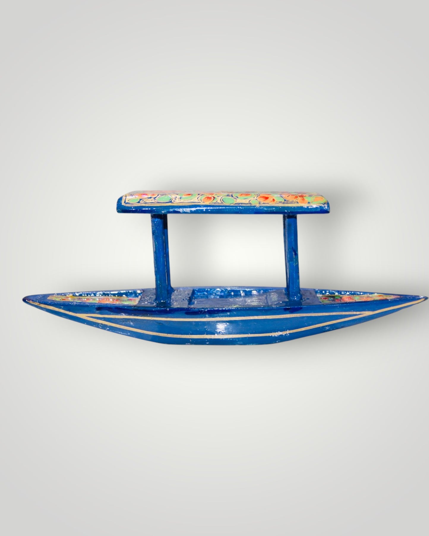 Blue Paper Mache Shikara