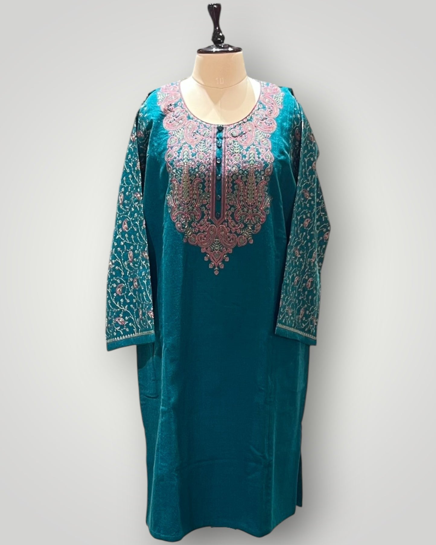 White Embroidered Ari Work Pheran