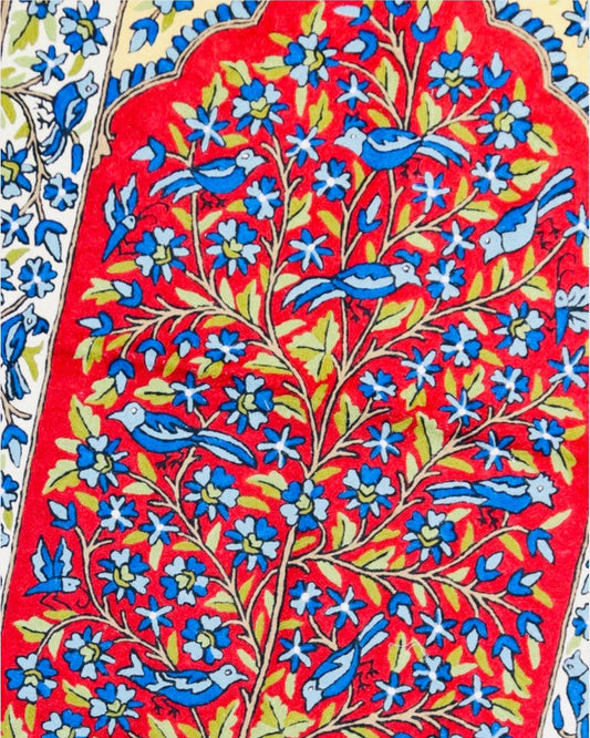 Silk Chainstitch Handmade Tree Of Life Rug