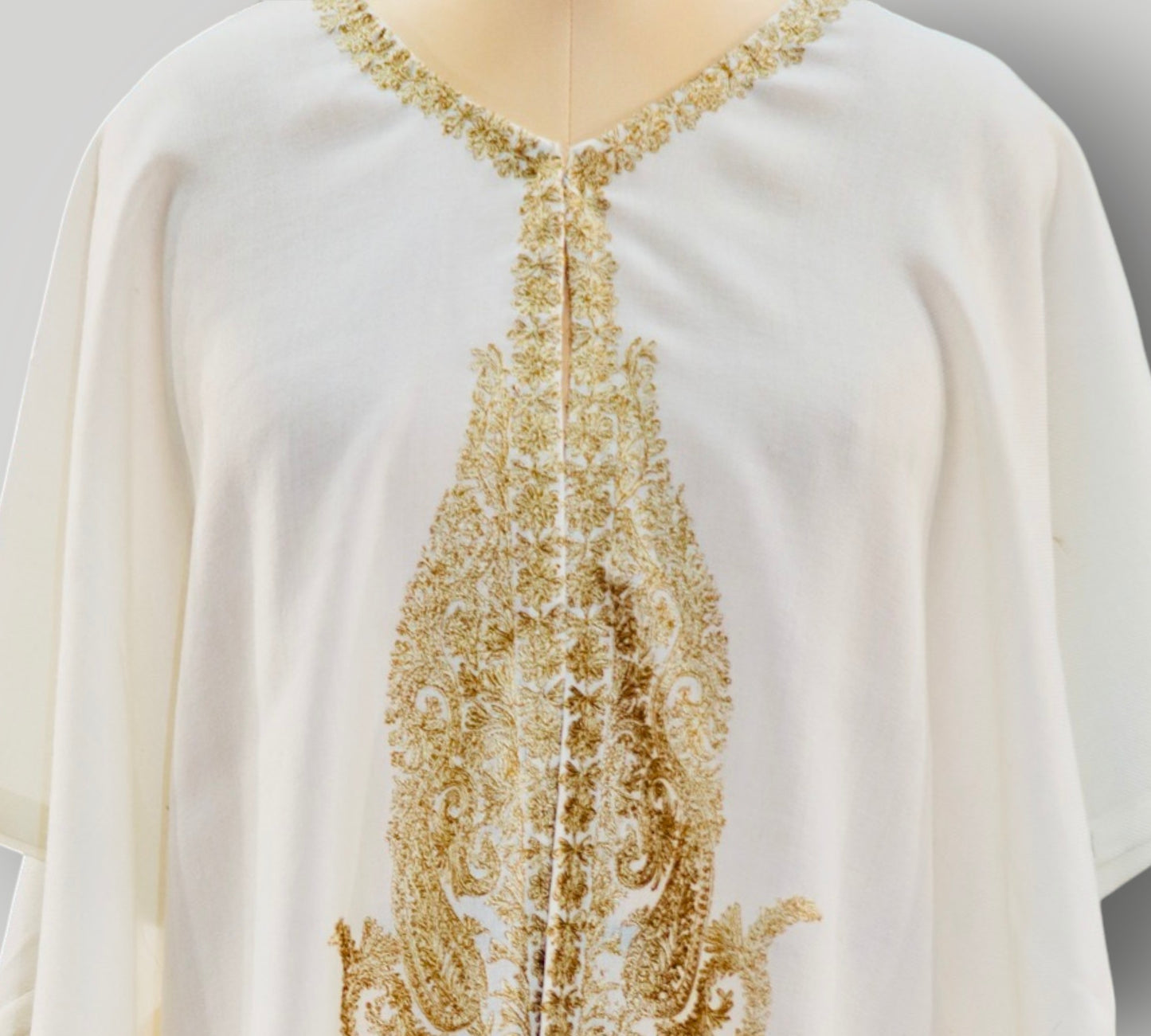 Off-White Cashmere Ari Paisley Cape Shawl