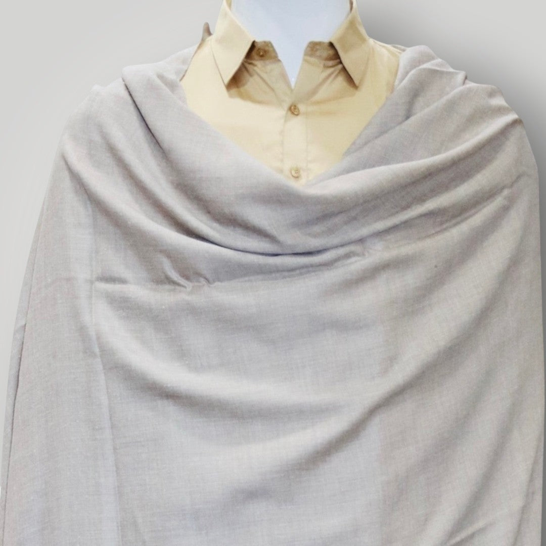 Plain Grey Pure Pashmina Gents Shawl