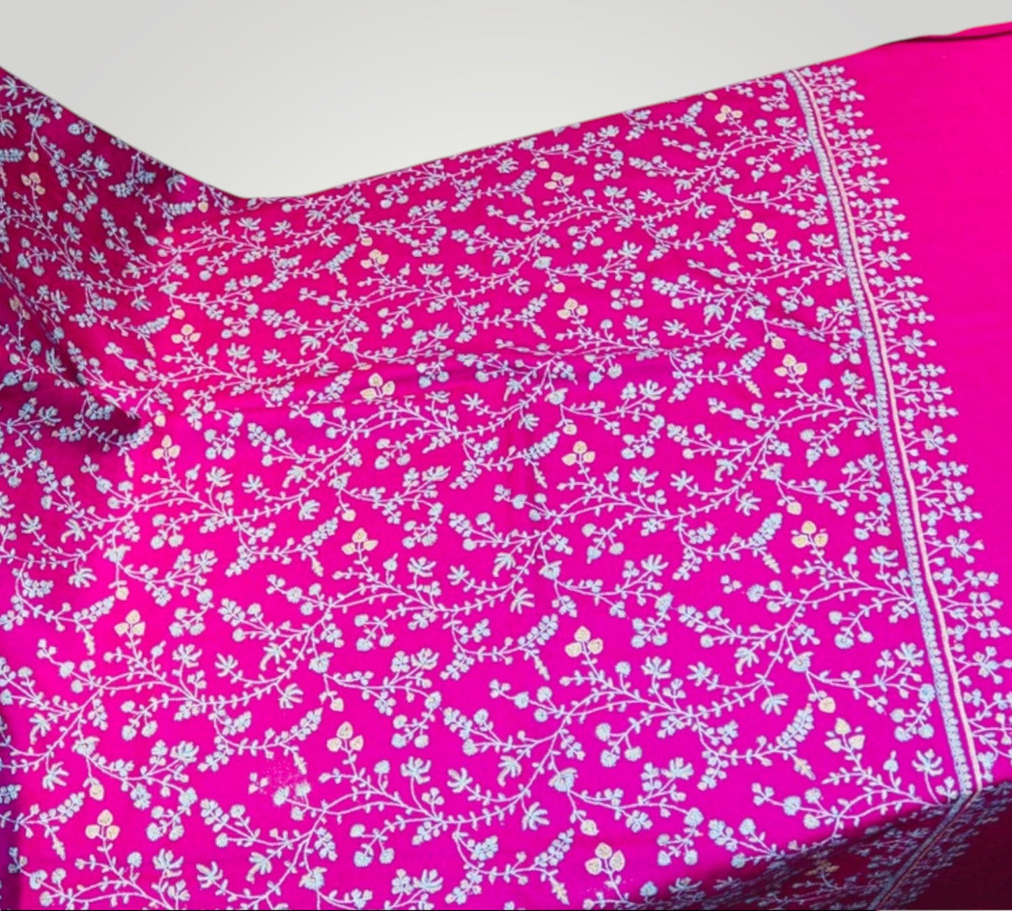 Purple Pure Pashmina Sozni Jali Shawl