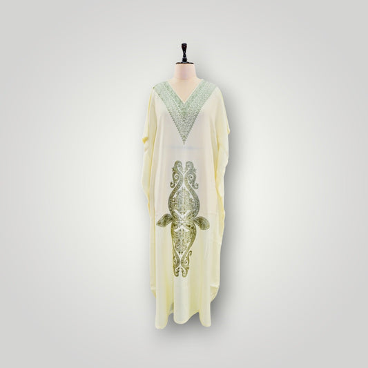 Olive Cashmere Ari Long Kaftaan