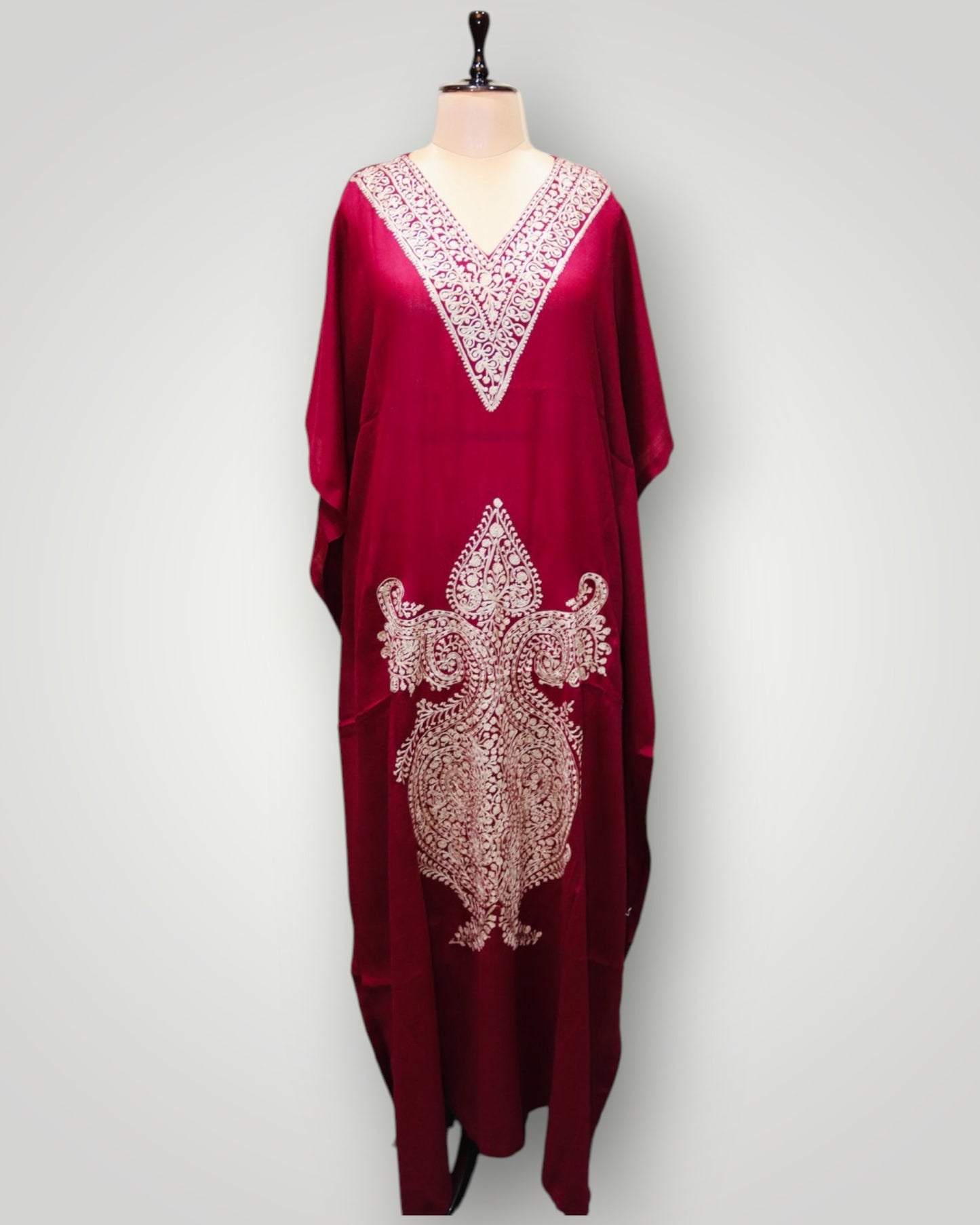 Olive Cashmere Ari Long Kaftan