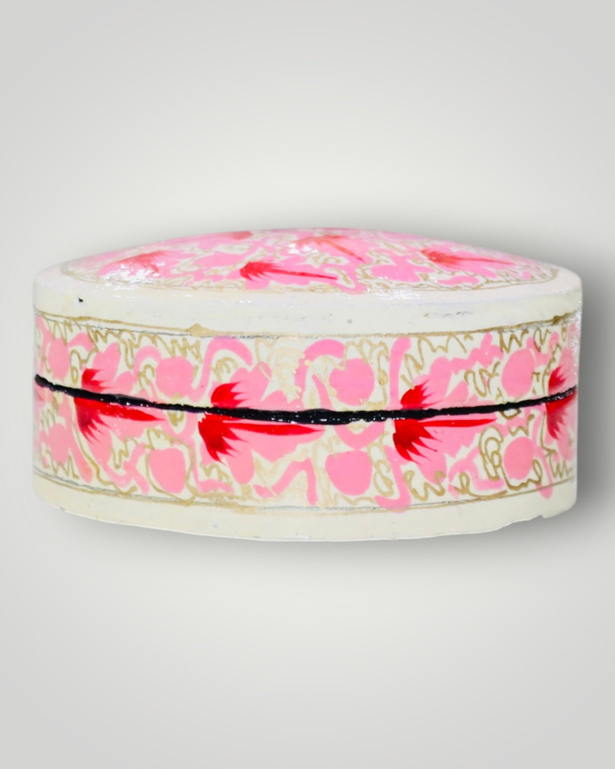 White Paper Mache Round Box