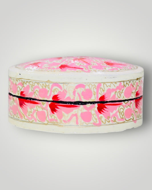 White Paper Mache Round Box