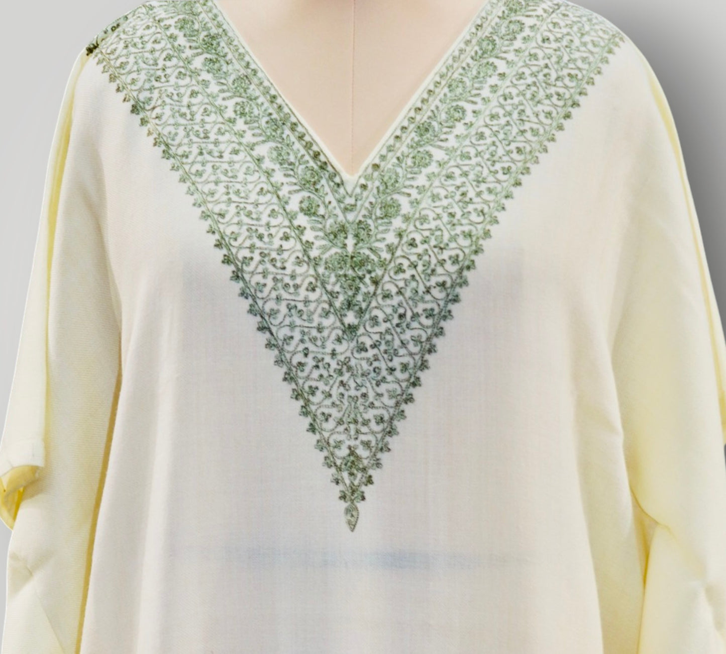 Olive Cashmere Ari Long Kaftan