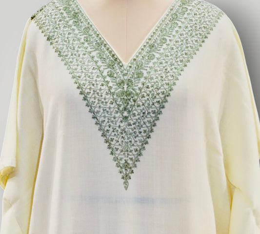 Olive Cashmere Ari Long Kaftan