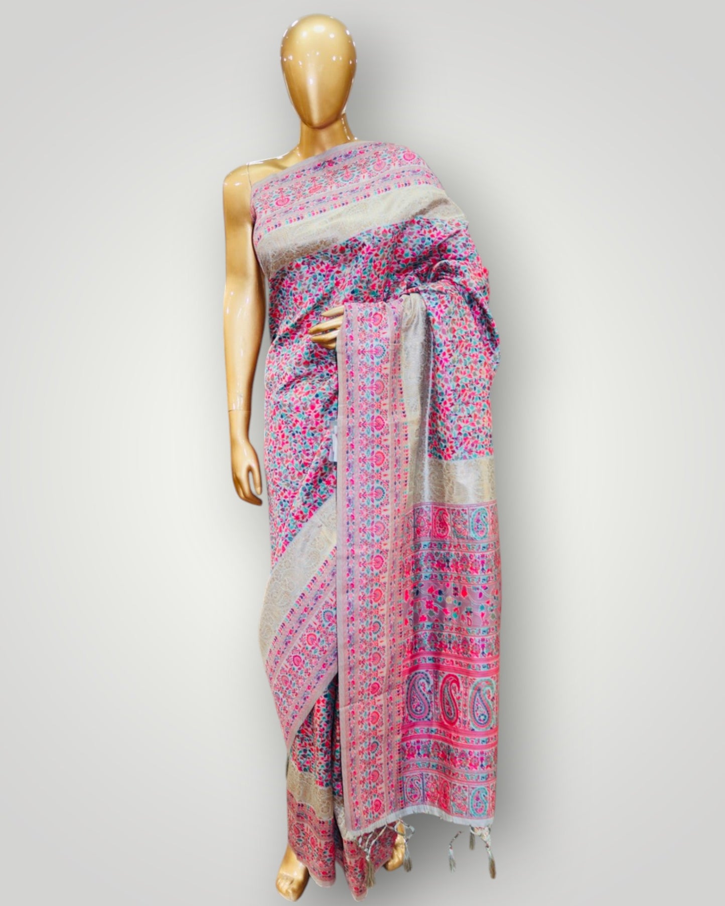 Grey Kani Allover Saree