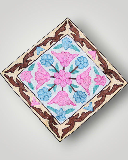 Pure Silk Chainstitch Cushion Cover