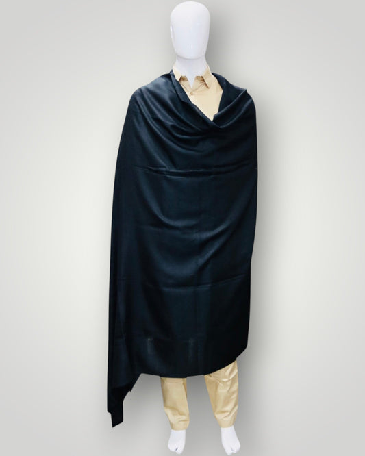 Plain Black Pure Pashmina Gents Shawl