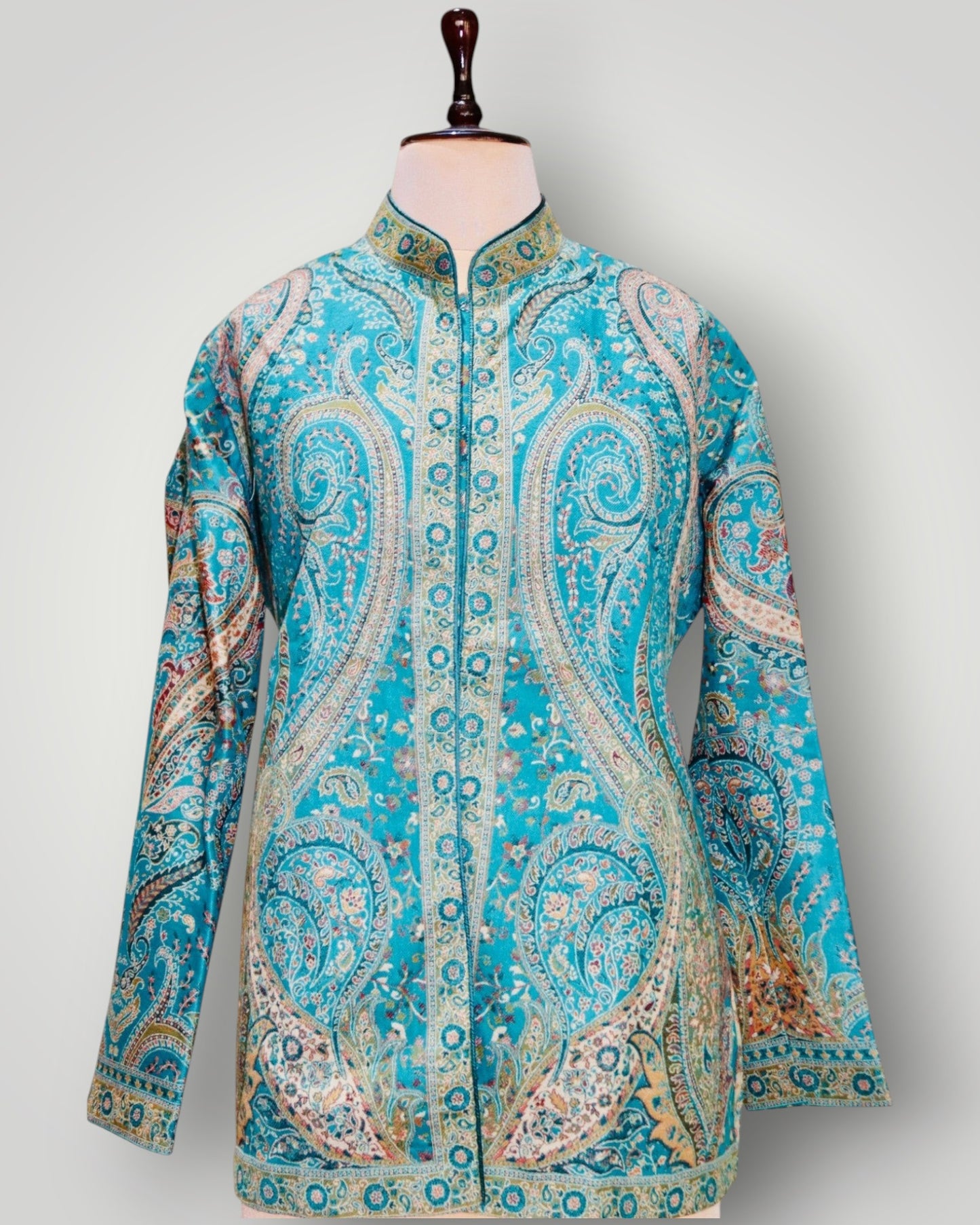 Beige Pure Wool Kani Jamawar Short Jacket