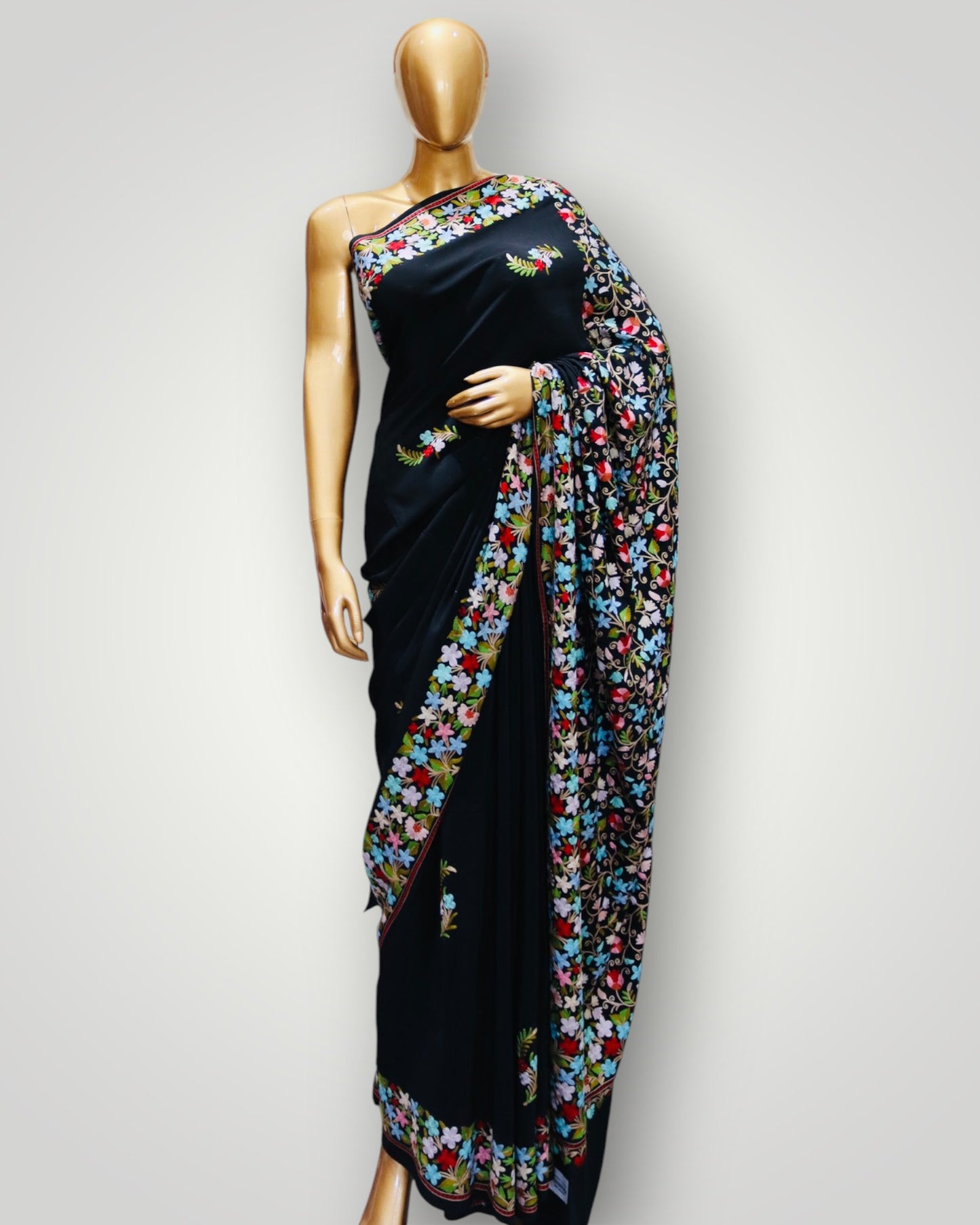 Black Handmade Ari Paladar Saree