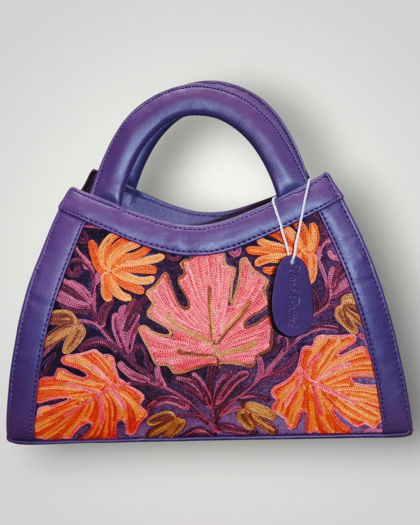 Purple Handmade Ari Embroidered Handbag