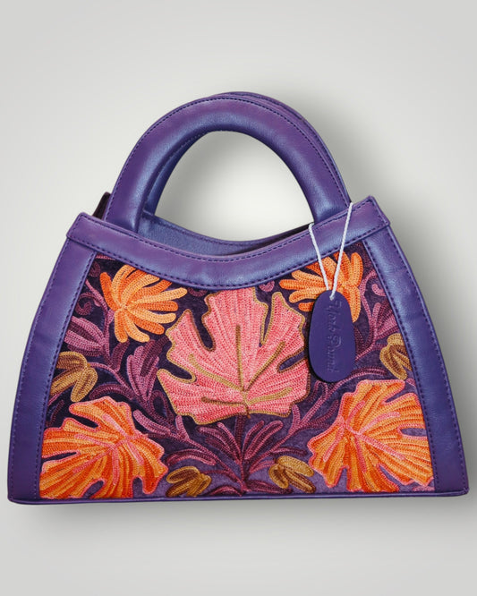 Purple Handmade Ari Embroidered Handbag