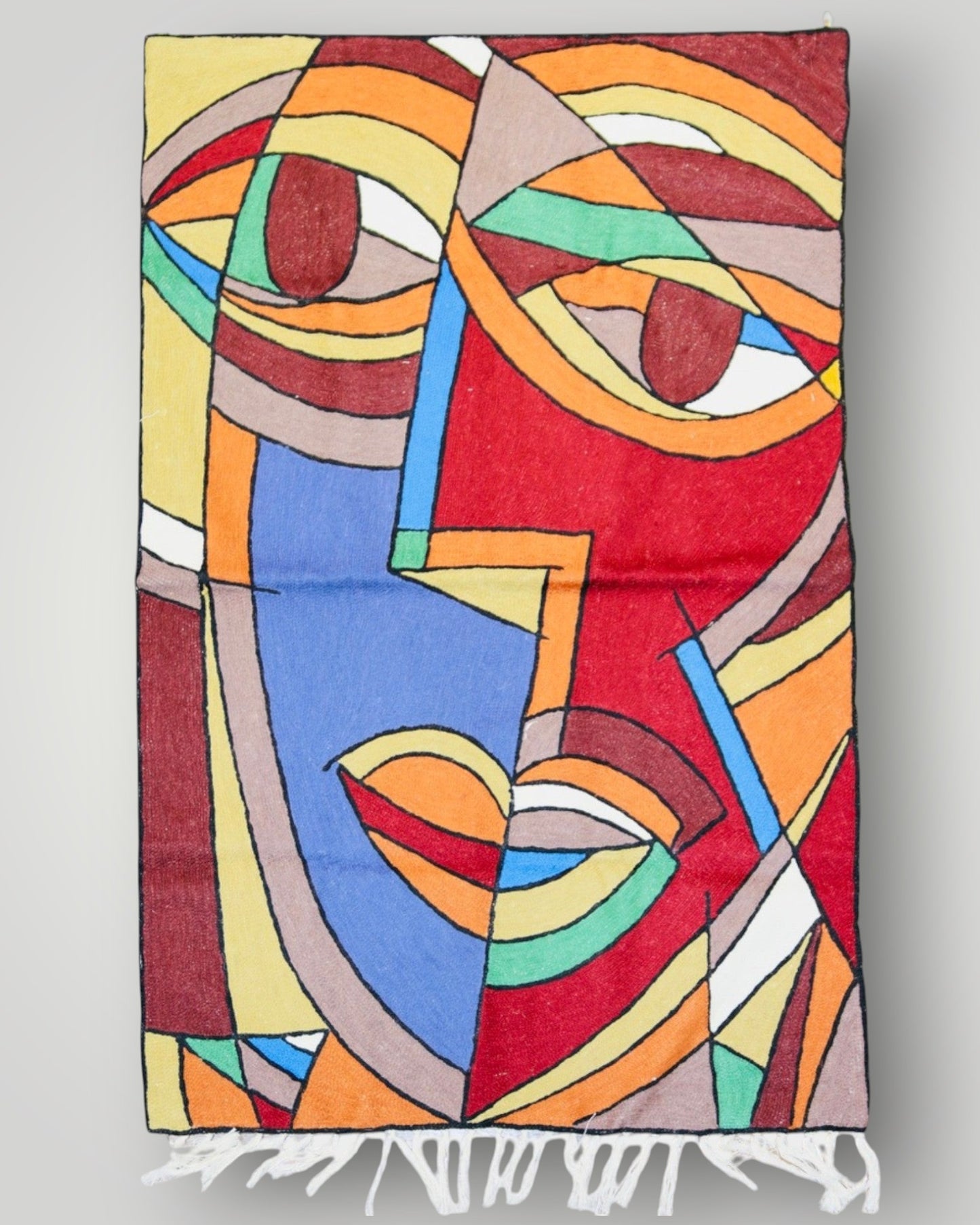 Silk Chainstitch Handmade Picasso Rug