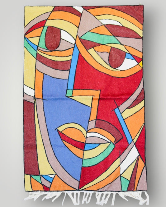 Silk Chainstitch Handmade Picasso Rug
