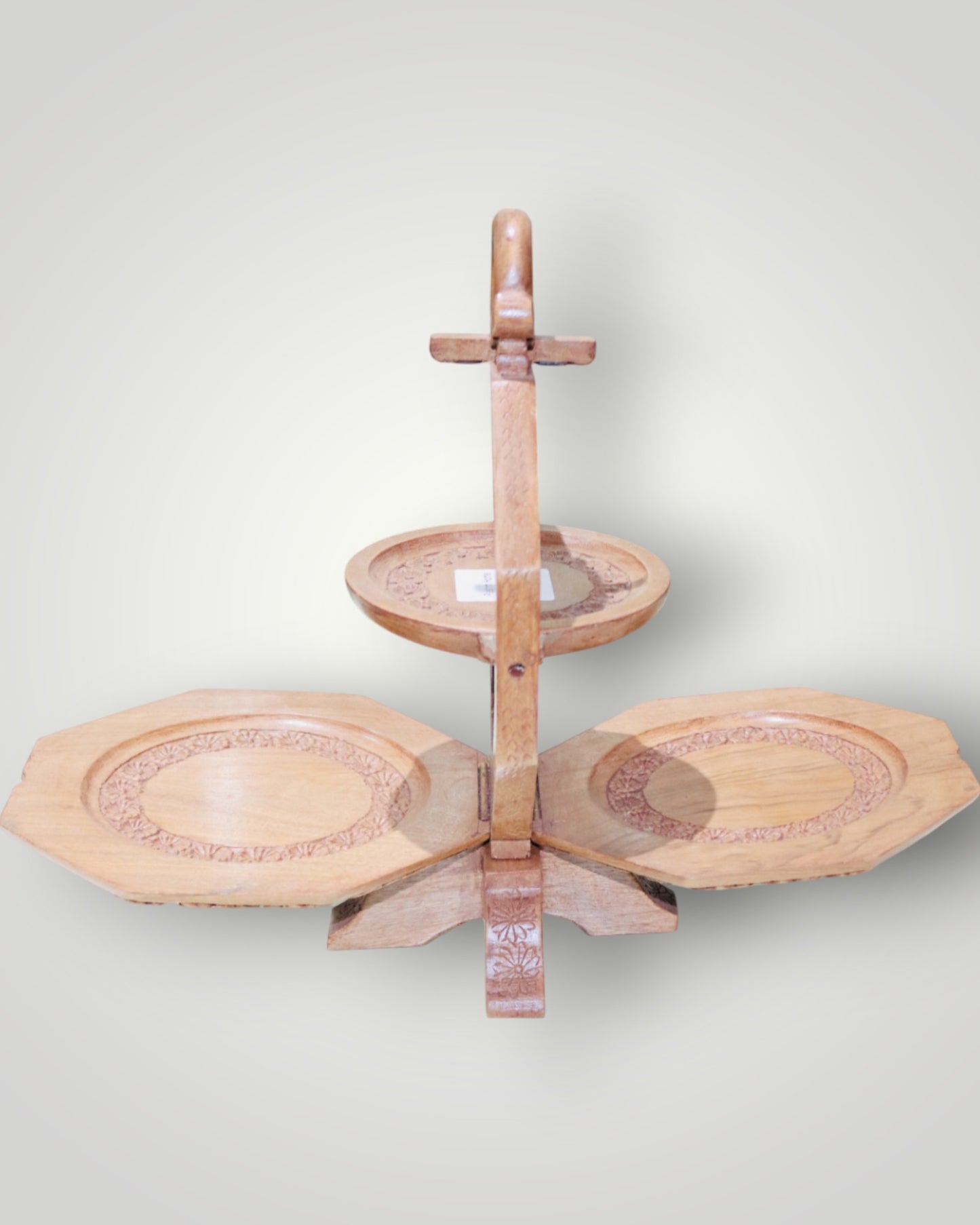 Walnut Wood Hand Carved Display Tray