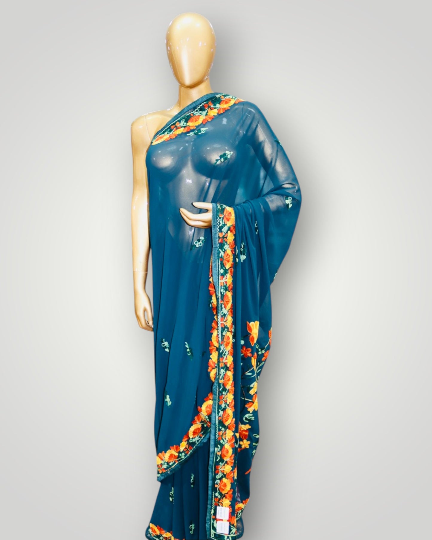 Black Georgette Ari Saree