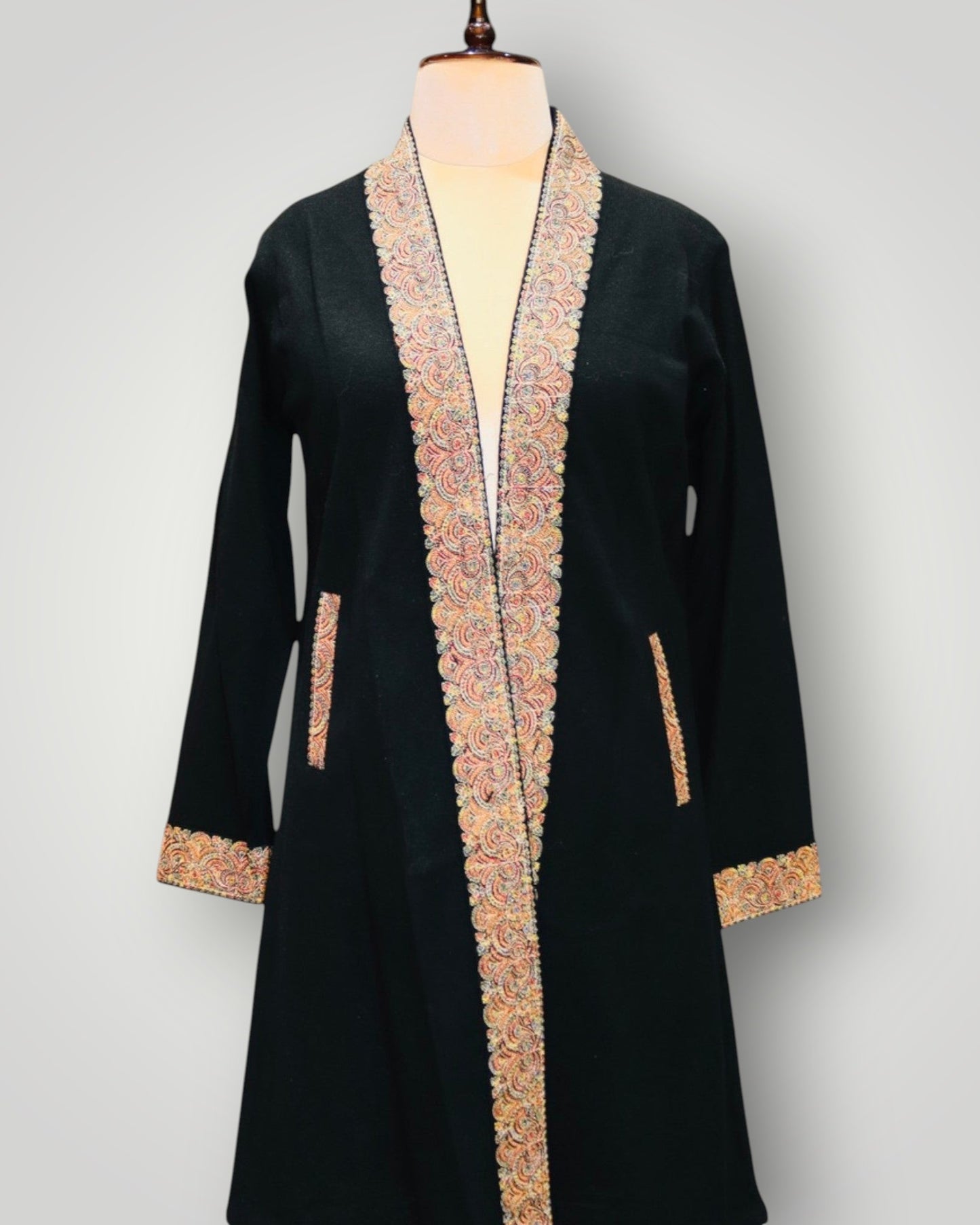 Pure Wool Knitted Black Sozni Shrug