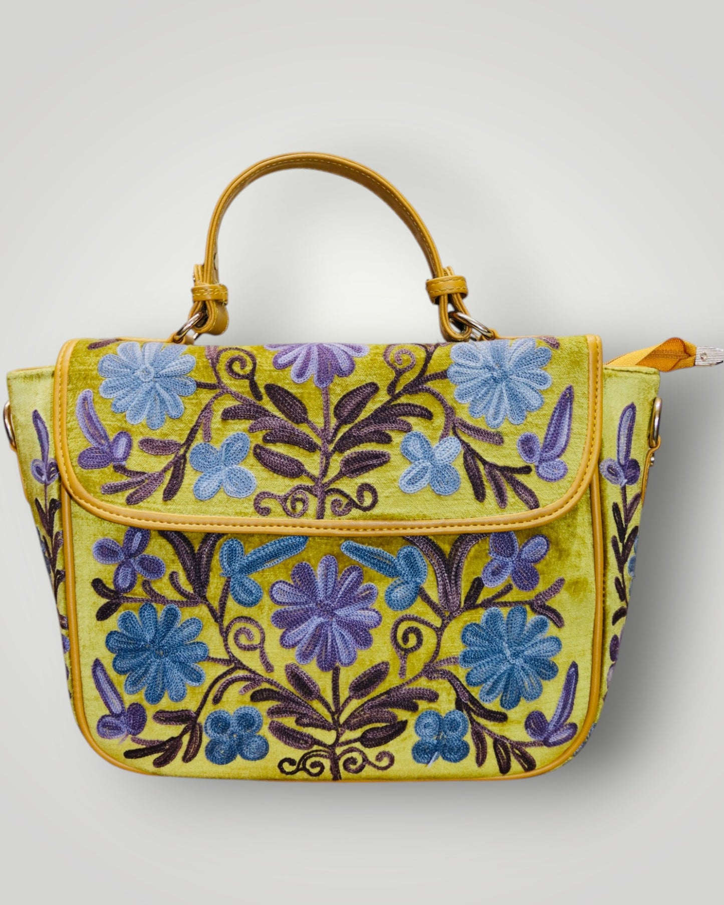 Mustard Yellow Ari Handmade Embroidered Handbag