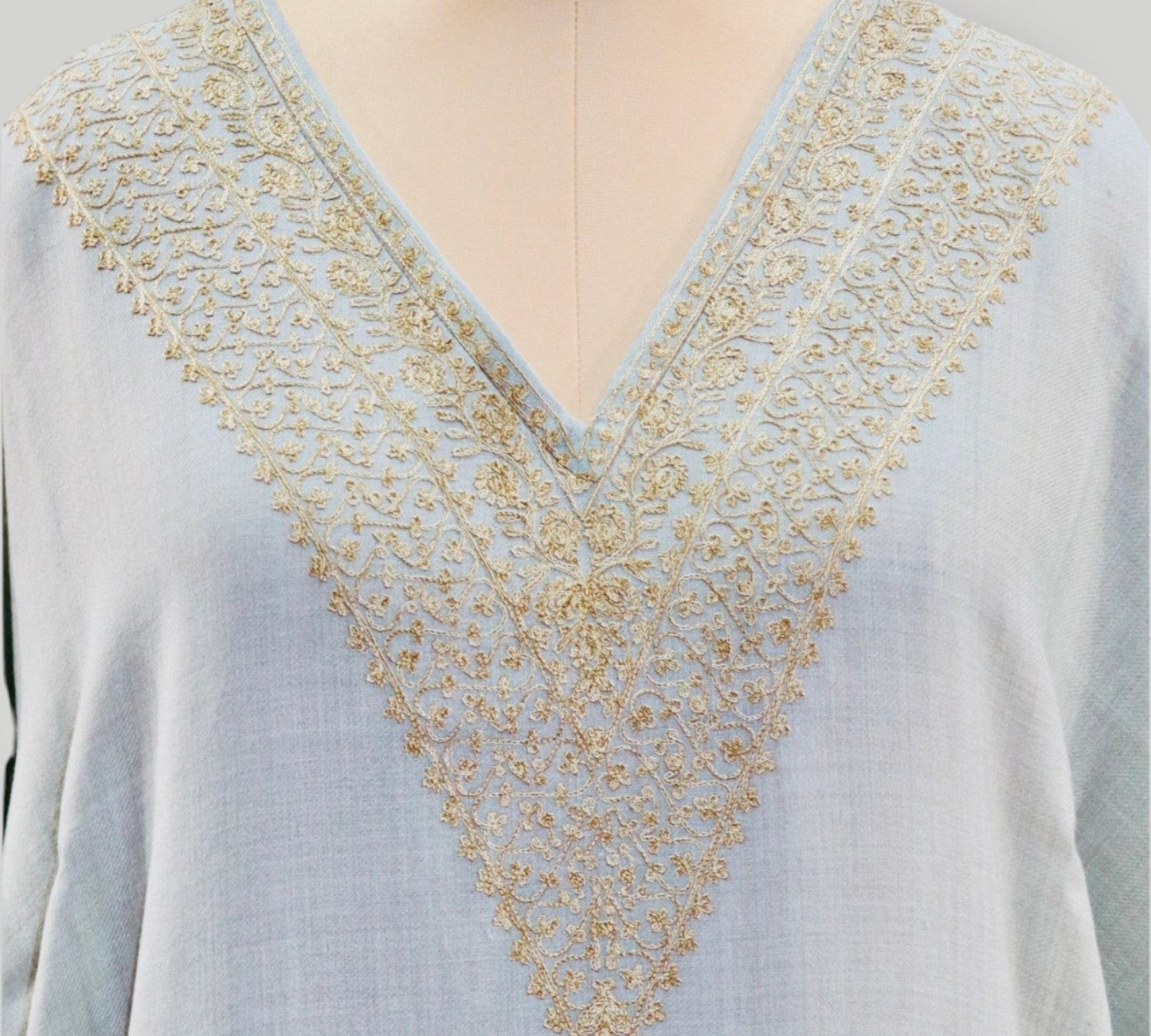 Grey Cashmere Ari Paisley Long Kaftan