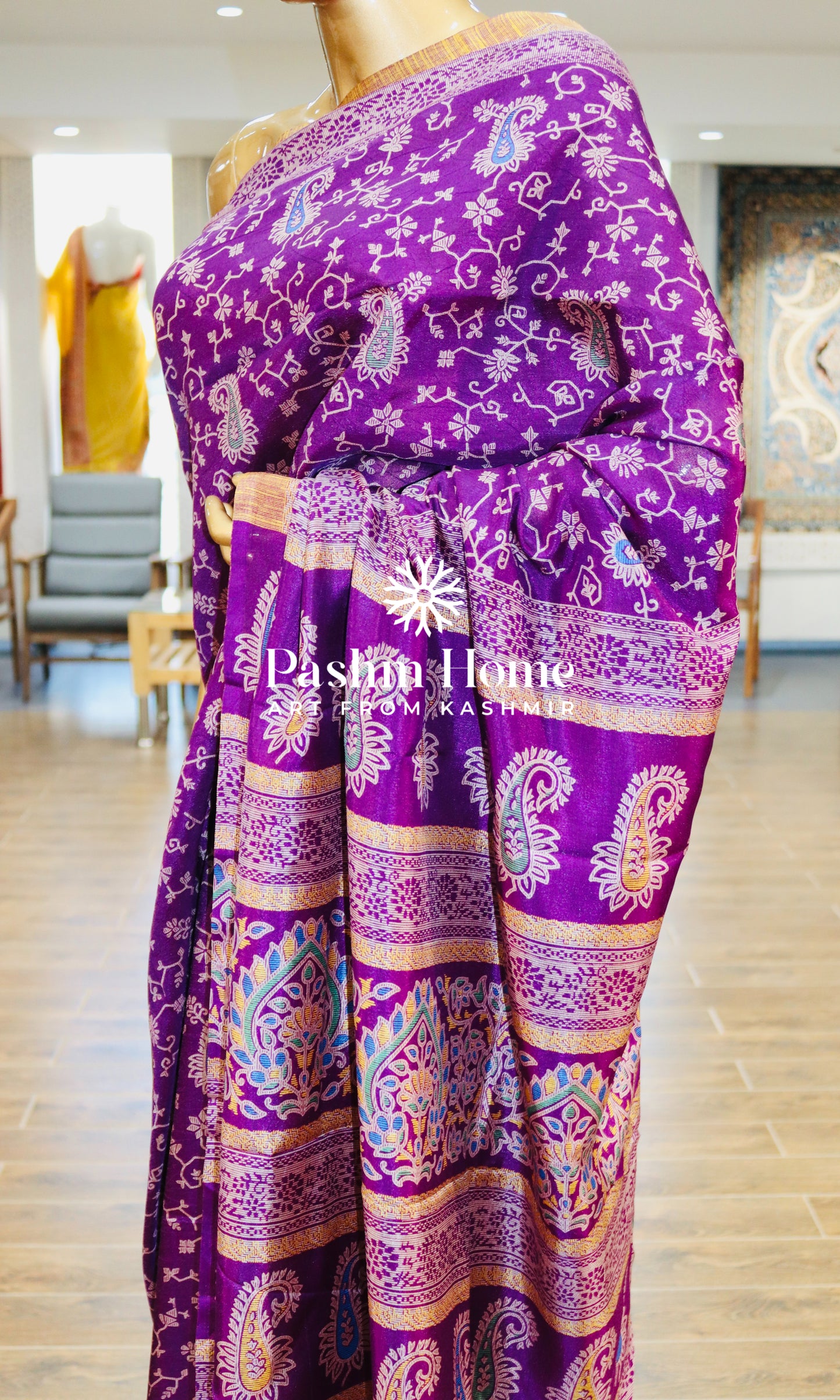 All Over Printed Silk Saree