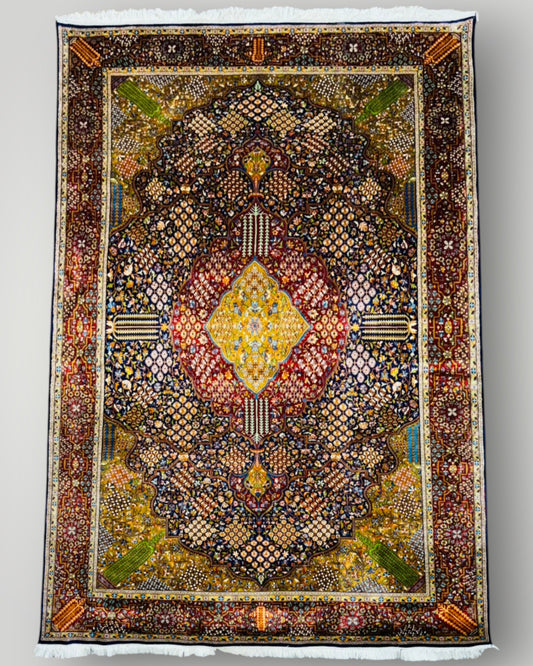6 FT × 9 FT Joshgan Silk On Silk Hand Knotted Carpet