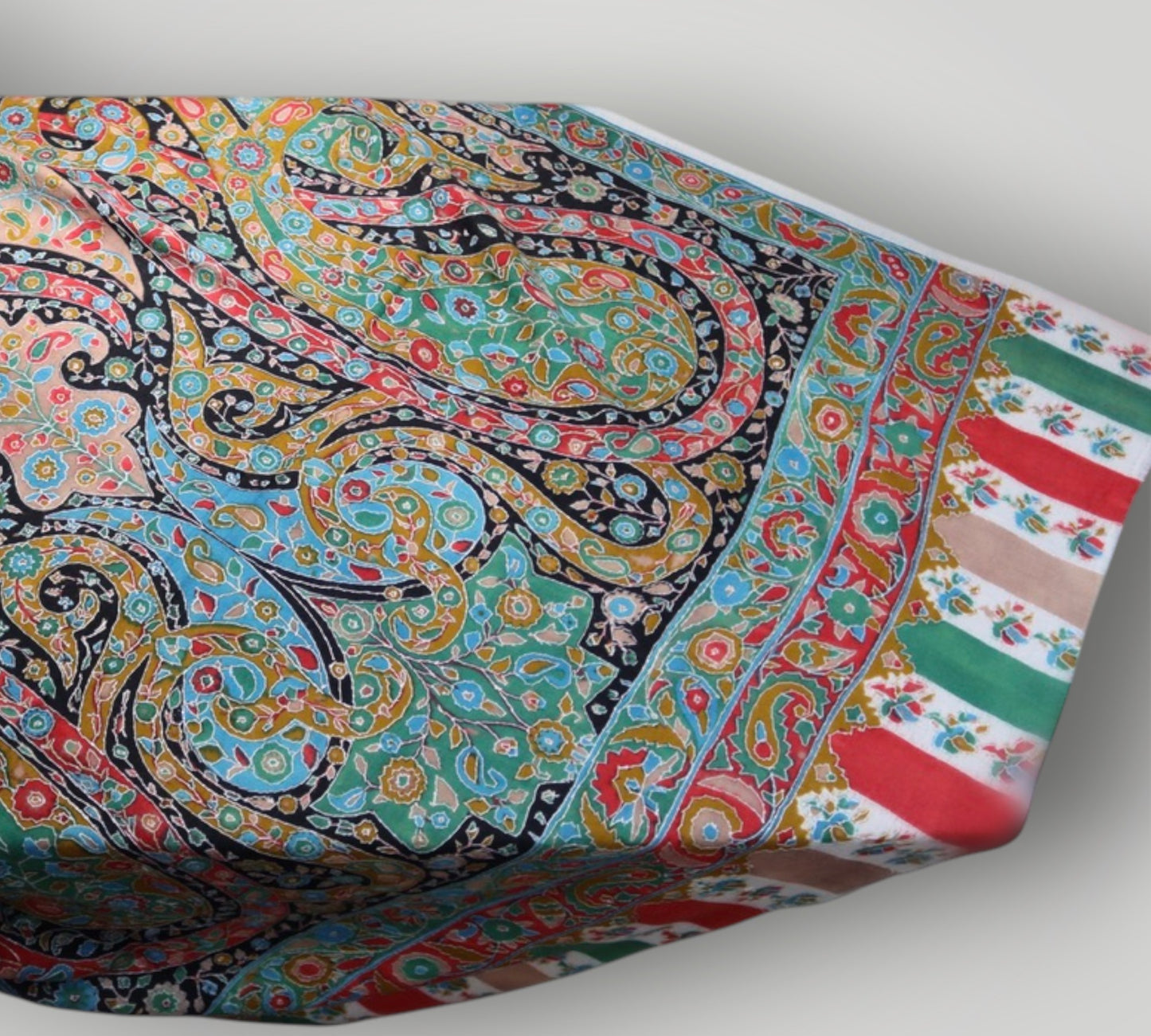 Multicolour Floral Pashmina Kalamkari Shawl