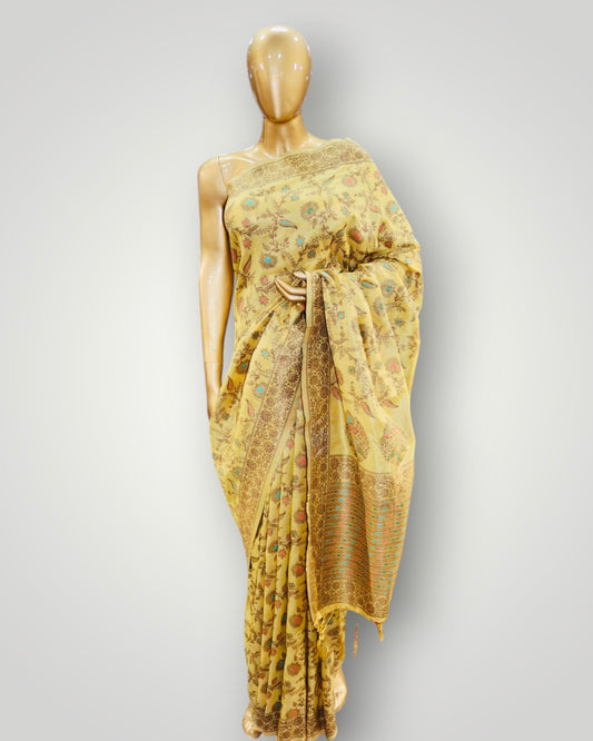 Yellow Kani Poshkaar Saree