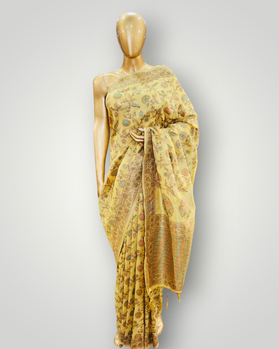 Yellow Kani Poshkaar Saree